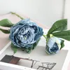 Flores decorativas 49cm Vintage Rose Silk Peony Artificial Heads Touch real para decoração de casamento
