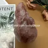 Fire Quartz Elephant Sculpture Fine Art Craft Stor polerad snidad spirituell mineral Natural Red Hematoid Quartz Crystal Gemstone Animal Statue Totem Collection