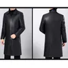 남자 재킷 브랜드 가죽 캐시미어 코트 겨울 캐주얼 한 두꺼운 양털 파파 따뜻한 가짜 재킷 코트 S 230213