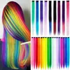 Synthétique s 18 couleurs Clip dans les cheveux colorés s 22 pouces coloré arc-en-ciel fête faits saillants pour les femmes et les enfants 230214