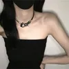 Choker Chokers Kobieta czarny punkowy kołnierz pun skóra nowoczesna biżuteria moda