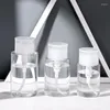 Garrafas de armazenamento portátil tipo manual Tipo de garrafa dividida Pressione a maquiagem de maquiagem água vazia loção transparente plástico