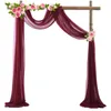 Cortina de casamento arco drape chiffon tecido drapeing drapery cerimônia de recepção de decoração cortinas de decoração