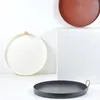 Tallrikar Creative Rotating Tray Kitchen Storage Container Spice Jar Pu Leather Handle Ytor Bord smaksättning