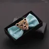 Bow Ties 2023 Fashion Designer Men's Wedding Double Fabric Mint Green Tie Gorgeous Banquet Butterfly With Gift Box