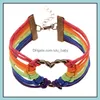 Tenis Creative Fashion Biżuteria homoseksualna męska bransoletka tkana tęczowe kolory bransoletki upuść dostawa dhtl8