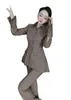 Женские брюки с двумя пьесами суперовые женщины мода отволовая шерстяная брюки костюмы с двумя частями для зимних костюмов для
