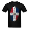 Men's T Shirts Summer Shirt Men Dominican Republic Flag Fingerprint T-shirt Unique Mens Clothing Vintage Tops Independent Day Tees