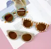 Retro children's sun glasses fashion boys and girls checkerboard sunglasses baby UV protection glasses