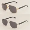 Original schwarze Büffelhorn-Sonnenbrille für Damen, große runde Rahmen, Designer-Unisex-Sonnenbrille 0273S, Spiegelbrille, luxuriöse Horn-Brillenfassung für Herren, Größe 61