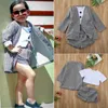 衣料品セットPudcoco Us Stock 1〜6年かわいい生まれた赤ちゃんの女の子の服板格子縞のコートショートシャツトップパンツフォーマルアウターウェア