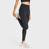 ET004 Pantaloni in Lycra antibatterici a vita alta Pantaloni da yoga Senso nudo Leggings morbidi e burrosi PA66 Pantaloni sportivi attillati in filato Pantaloni da donna con T-Line