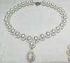 Chaînes 16mm Blanc Brillant Coquillage Perle 25mm Pendentif Collier Naturel MER DU SUD Femme Bijoux 35cm 14 ''45cm 18''