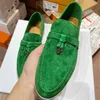 İtalya tasarımcısı loropiana ayakkabıları 2023 Bahar ve Sonbahar Lofo Düz Ayakkabı Metal Düğmesi Hafif Ayakkabılar LP Nötr Tek Ayakkabılar