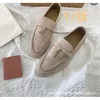 İtalya tasarımcısı loropiana ayakkabı lp lefu ayakkabıları kadın bahar ve sonbahar düz İngiliz büyük konforlu slip-on tembel ayakkabı tek ayakkabı kuruş ayakkabıları kadın ayakkabıları