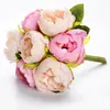 Fiori decorativi 2 pz/lotto 7 teste peonia bouquet fiore di seta artificiale matrimonio sposa tenendo la decorazione della tavola di casa peonie finte