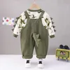 Ensembles LZH vêtements nouveau bébé garçons automne Costume enfants vêtements année dessin animé haut salopette deux pièces ensemble pour enfants Costume