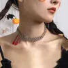 Choker Eisen Imitation Kristall Perlen Mesh Ketten Colliers Halskette Schmuck Für Frauen Mode Einfache Coole Party Bar Geschenk Großhandel