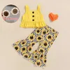 LZH Girls Summer Sets Fashion Flower TopPants pezzo Suit For Children Abbigliamento Baby Clothes Outfits Invia occhiali