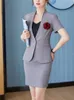 Two Piece Dress Women Elegant Blazers Suits Formal Uniform Styles With Tops & Skirt Ladies Office Work Wear ProfessionalSkirt Suit