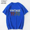 メンズTシャツヴィンテージ1978年に苦しんでいるレトロフェード44歳の誕生日ギフトパーティーシャツコットンプラスサイズの男性女性服oネック半袖トップ