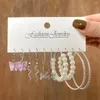 Boucles d'oreilles pendantes UMKA perle papillon résine Clip cerceau acrylique pour femmes torsion creux bijoux filles accessoires à la mode