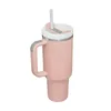 prêt à expédier H2.0 Gobelet en acier inoxydable de 40 oz avec poignée couvercle paille grande capacité tasse de bière bouteille d'eau tasse de camping en plein air gobelets isolés sous vide 0401