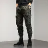 Men's Pants 2023 Cargo Men Drawstring Ankle Length 9 Part Trousers Streetwear Fashion Cotton Casual Work Military