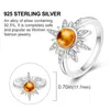 Bagues de mariage 2023 tendance exagérée grand soleil cubique Zircon Helios couleur argent doigt pour femmes dame bijoux de luxe livraison directe