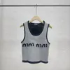 Luxury Letters Women T Shirt Knit Sleeveless Vest Tops Sexy Casual Gray Tanks