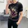 メンズTシャツカジュアル印刷TシャツティートップスシャツストリートウェアラウンドTシャツカミゼタスhombre 2023半袖男性編