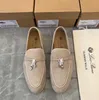 Дизайнер Loropiana Walk Shoes pure оригинальная мягкая подошва удобная обувь лефу одиночная обувь на одну фута плоская нижняя кисточка женская туфли кожа кашемир Yaep