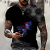 Herren-T-Shirts, Lucky Clothing, 3D-gedrucktes T-Shirt, Street-Fashion-Trend-Top, bequem, lässig, Lycra-Polyester-Material, Sommer