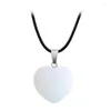 Hänge halsband naturliga agater turkoises kvarts hjärta form kristall ametyst helande ädelsten halsband kvinnor charm män smycken