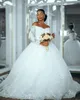 Eleganti abiti da sposa A Line 2023 con spalle scoperte in tulle con abito di corte con perline applique Chic Dubai Custom Made Vestidos De Novia
