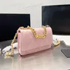 Kadın klasik mini flep 19 cüzdan çantaları üst zincir saplı kılıf iki tonlu zincir crossbody omuz kartı tutucu çantası çok pochette tasarımcı çanta 20x13cm