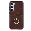 Credit ID Slot Pack Wallet Leather Cases For Samsung S23 Ultra S22 Plus S21 FE A13 A22 A32 A33 A53 5G Note 20 Card Pocket Finger Ring Holder Shockproof Soft TPU Back Skin