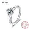 Cluster Rings Certified Moissanite Engagement For Women 1CT 2CT Round Brilliant Lab Diamonds Wedding Band Sterling Silver Fine Jewelry