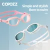 goggles COPOZZ Professionelle HD-Schwimmbrille Anti-Fog-UV-Schutz Verstellbare Schwimmbrille Silikon-Wasserglas für Herren 230213