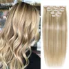 Lace S BHF Clip في Hair S البشري مستقيم REMY الأسود الأسود الفاتح العسل البني OMBRE مع مقاطع 70G 230214