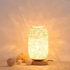 Lâmpadas de mesa Sepak Takraw Leitura Lâmpada Led Winding Night Light Light USB Wood Base Base Luzes de Decoração Para Casas da Cama Iluminação