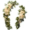 Decorative Flowers 2pcs Wedding Arch Romantic Artificial Floral Swag For Sheer Drapes Chair Arbor Ceremony Reception Arrangement