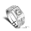 An￩is de banda Kiss Mandy Classic Casal Wedding Ring de 6,5 mm Largura Simple Design Aberto com moldura Configura￧￣o CZ Jewlry Drop Drop Deliver