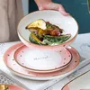 Plates Noordse stijl keramisch servies set met Dip Dish Cereals Bowl Dessert Plate Steak voor feestcadeau en kommen