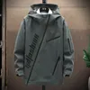 Mens Jackets Autumn Streetwear Hip Hop Hooded Spring Short Zipper Windbreaker Oversize Coat Casual Harajuku Bomber Top Clothing 230214