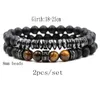 Strand 2023 Fashion Black Pimice Stones Stone Men Women Bead Bangles Charm Legering Micro Inlay Crystal Zircon Elastic Armband Smycken