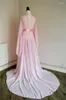 Bridesmaid Dress Soft Chiffon Women Sleepwear Custom Made Long Sleeves Nightgowns With Sash Party Night Robe