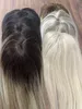 Sintetico VeSunny copertura completa della testa mono base topper 100 veri capelli umani parrucchino fatto a mano con clip 35 cm Balayage colore evidenziato 230214