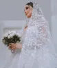Magnifique perle une ligne robes de mariée sexy v cou de cou long manches longues entières en pleine taille robes de fête nuptiale robe de mariage