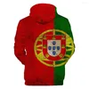 Sweat à capuche pour hommes/femmes, sweat-shirt avec drapeau National du Portugal, imprimé en 3D, mode Harajuku, pull, veste, vêtements